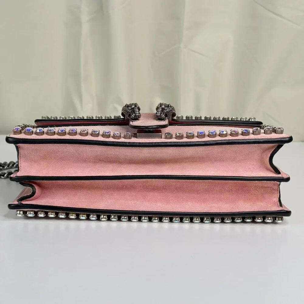 Gucci Pink Velvet Medium Dionysus Shoulder Bag with Crystal Embellishments - Picture 6 of 9